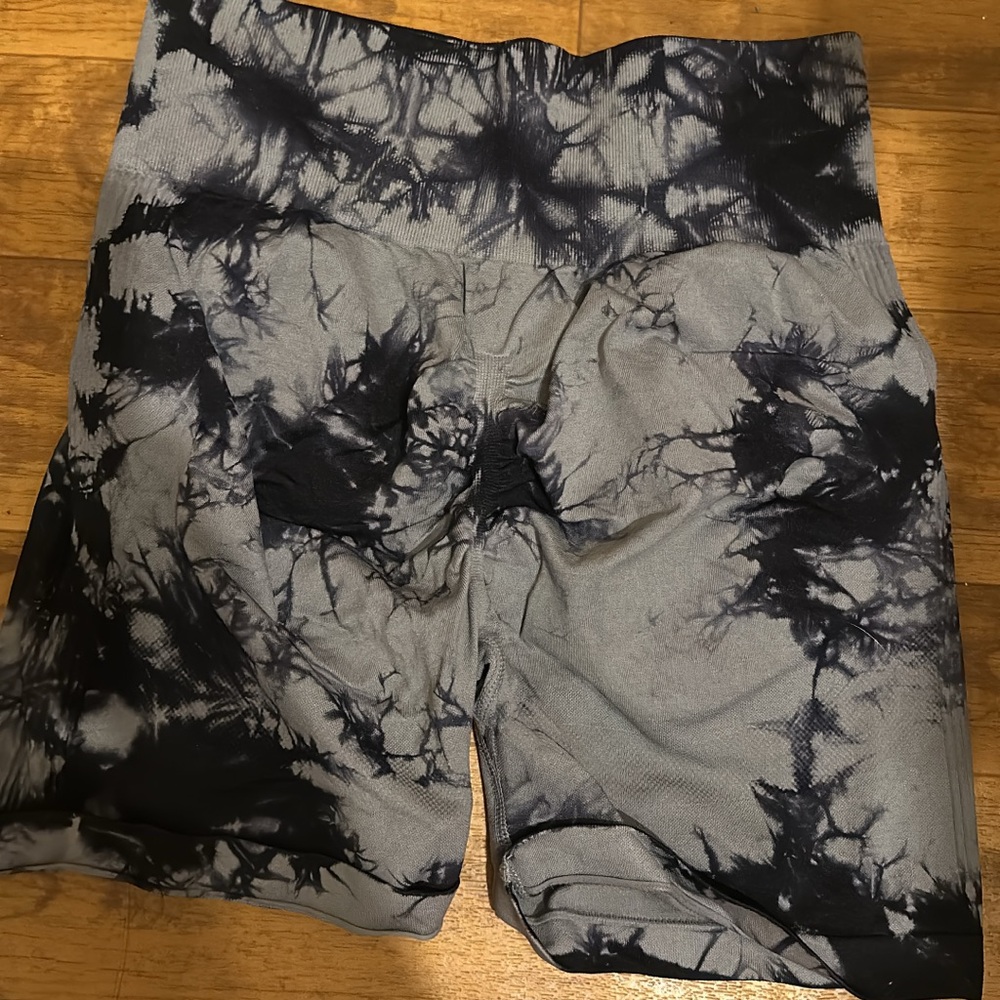 Black and Gray Tie-Dye Shorts